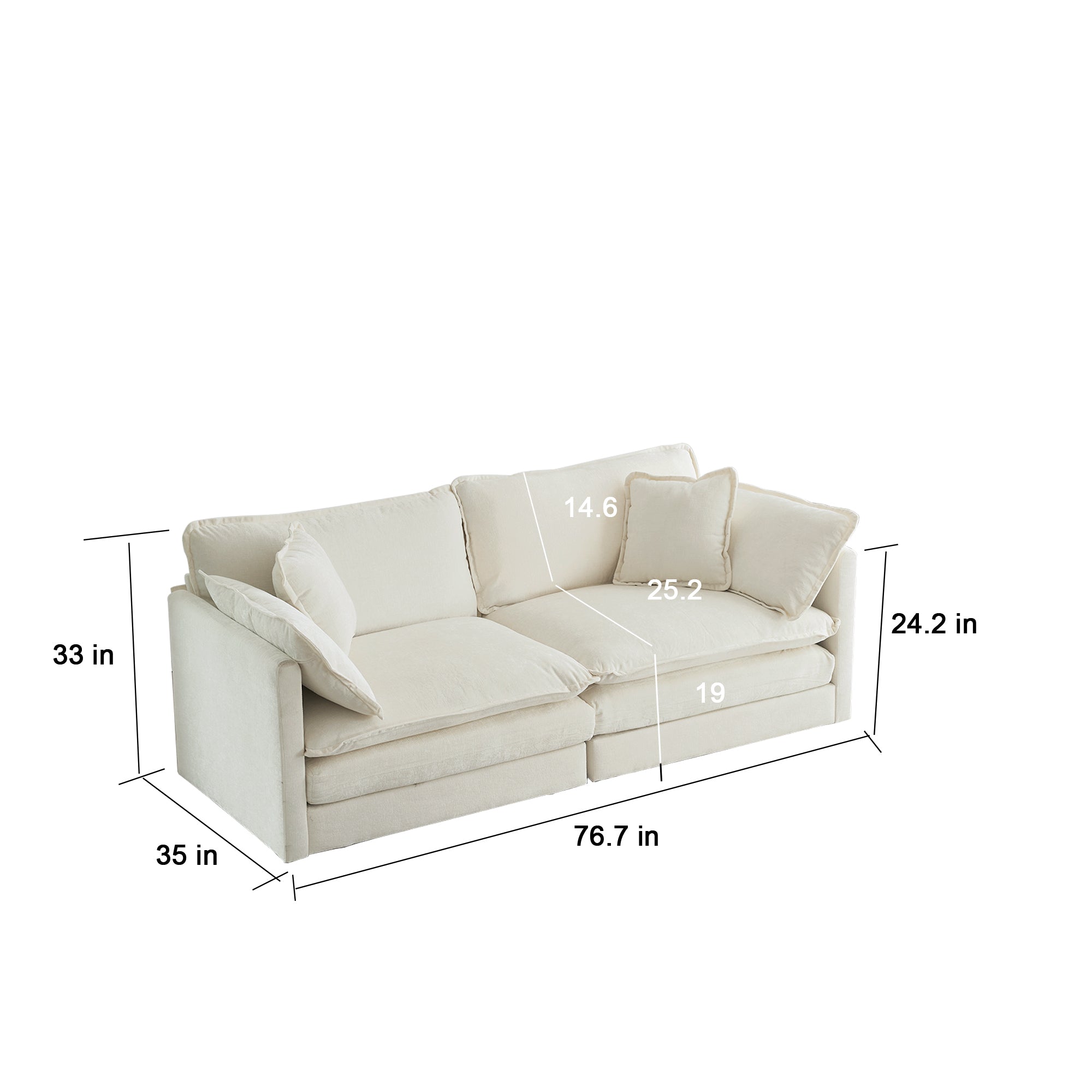 Cloud Sofa 3 Seats&2 Seats/Love Sofa