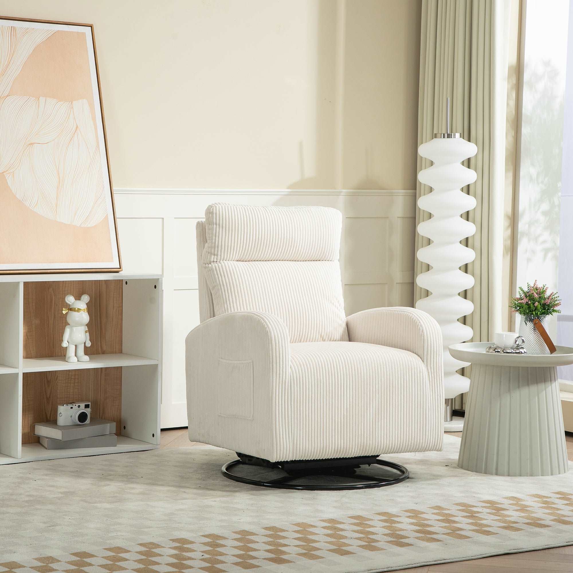 JiaDa Upholstered Swivel Glider&Rocking Chair
