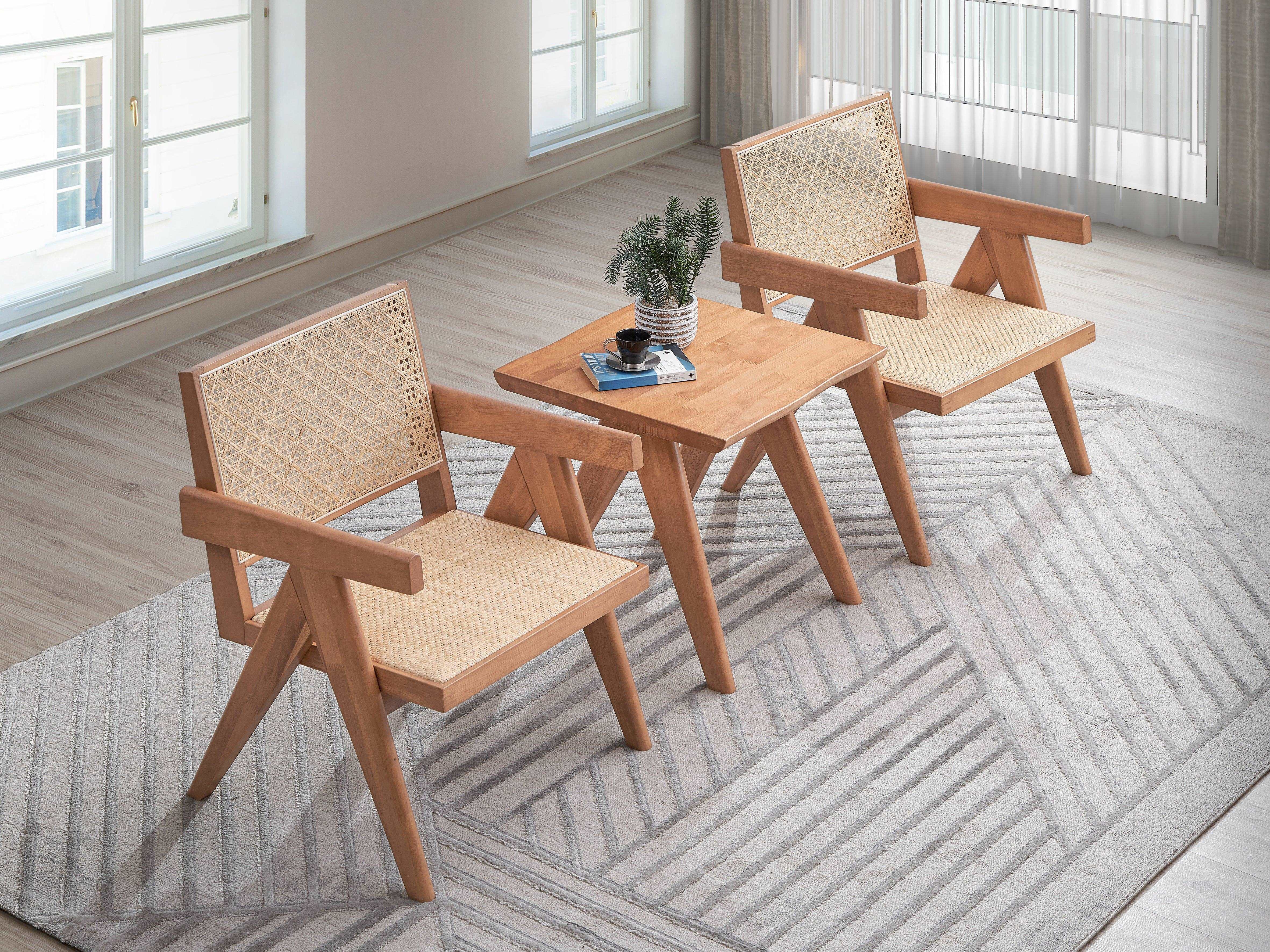 Velentina Arm Chair,Rattan & Natural Finish